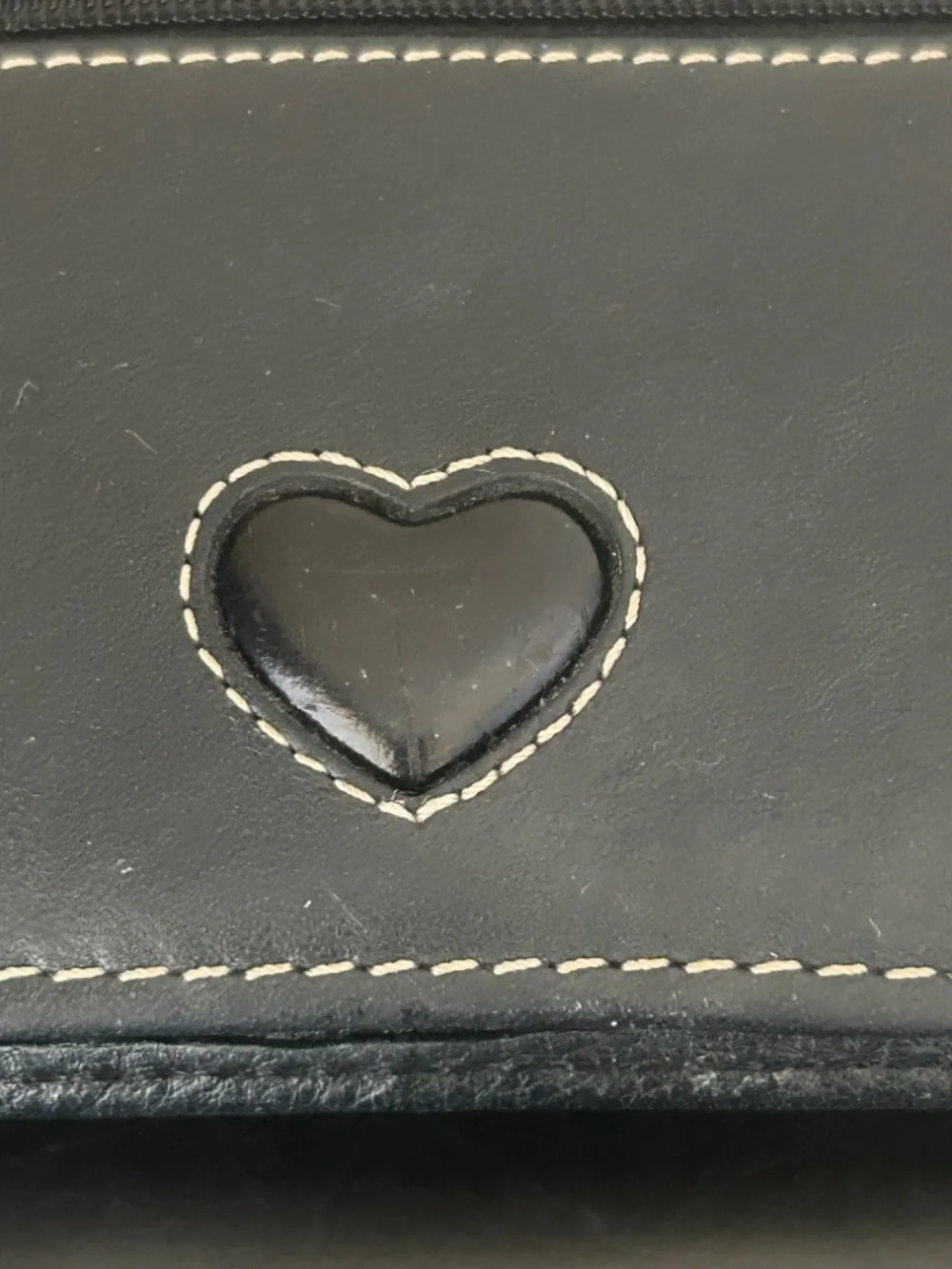 Brighton Heritage Black Leather Heart Wallet.